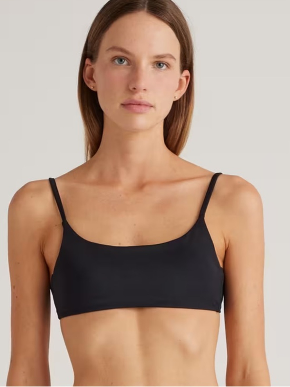 NWT Quince Italian Scoop Neck Bikini Top black large